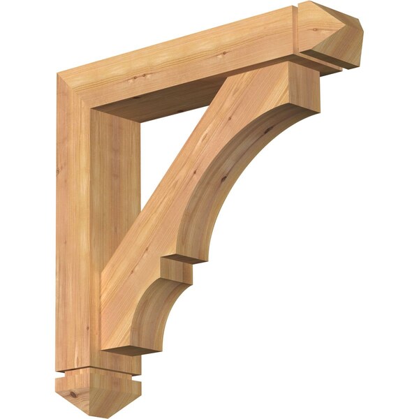 Ekena Millwork Balboa Arts and Crafts Smooth Bracket w/ Offset Brace, Western Red Cedar, 5 1/2"W x 26"D x 26"H BKT0604X26X26BOA03SWR - main